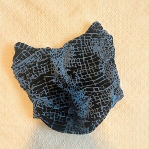 Blue and Black Reptile Patterned Corset Top